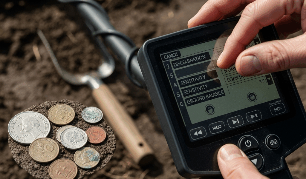 Professional photograph related to: Best Metal Detector Settings for Finding Old Coins. High quality