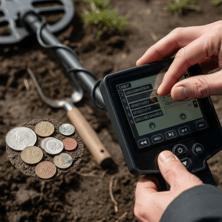 Professional photograph related to: Best Metal Detector Settings for Finding Old Coins. High quality