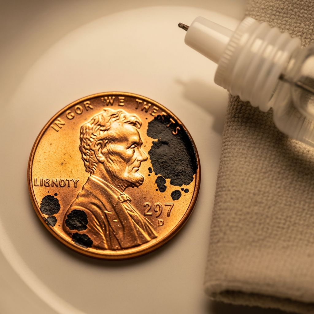 Why Your Lincoln Cent Has Black Spots After Cleaning
